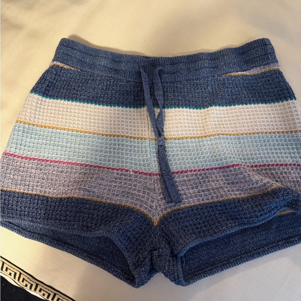 Blue Striped Women's Knit Pajama Set